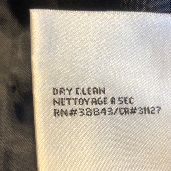 NWT DKNY s8 navy wool blend car coat Blk faux leather accents on sleeves/pockets - Picture 10 of 10